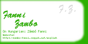 fanni zambo business card