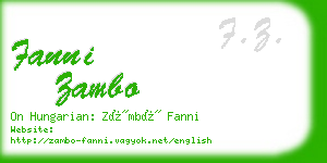 fanni zambo business card